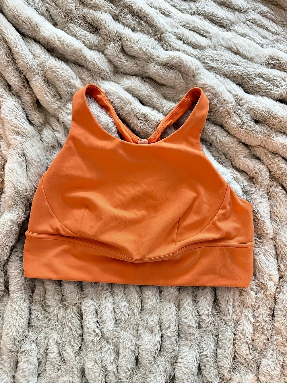 Lululemon Energy Bra High Neck Long Line Orange Sports Bra